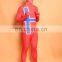 Red Blue Sweden Flag Spandex Zentai Suits Unisex Costume