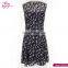 Guangzhou Sleeveless Lace Print Flower Ladies Casual Dresses