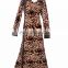 Women's Lycra (Stretchable) Animal Printed & Golden Stone Work Burqa / Casual Wear Fashionable Cheetah Print Bukha