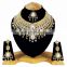 Beautiful Designer Gold Plated Bollywood Party wear Jewelry Necklace Set White Color