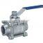 3-pc dn15 ball valve with mounting pad / stainless steel ball valve 1/2 bsp