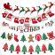 Christmas Pull Flag Banner Santa Sleigh Reindeer Christmas Tree Snowflake Pendant Decoration Party