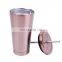 GINT Hot Selling double wall color glitter  drinking water cup with lids and straws