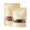 stand up zipper kraft paper bag with clear window for dried nuts packaging