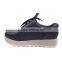 Latest design double outsole lace up flat shoes women wholesale 2015