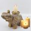 K&B high quality mini elephant shape gold resin desktop candle light stick holders wedding