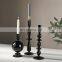 Nordic Black Candle Stick Holders Photo Props Portavelas De Cristal Long Stem Glass Candle Holders For Hygge Dekoration Wohnzimm