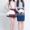 Black and White Genuine Leather Special Cloud Shape Shouder Bag Clutch Handbag for lady