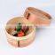 Japanese round wooden food bento box