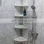 Silver Black 4 Pole Wall Rack Storage Organizer 4 Tier Telescopic Corner Shower Shelf Caddy Hanging for Bathroom