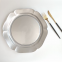 Wholesale Dinnerware 13 Inches Glass Charger Plate Dishes With Gold Silver Colored Decoration