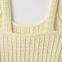 European and American women's elastic knitted button embellished suspender short dress