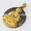 Wholesale Vintage Style Gold Polish Buddha 925 Sterling Silver Pendant, Silver Jewelry Supplier India