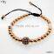 2016 fashion macrame bead bracelet with rose gold Plated 8mm Micro Pave Cz Beads