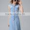 High quality latest design ladies fashion cami pure cotton denim dress 2015