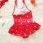 Lovely red sex beachwear girls swimwear 2016 frock designs baby girls bathing suit factory price girls bikini(uk-341)