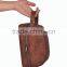 Genuine vintage leather cosmetic bag for men with carry handle