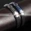 Novelty Products Chinese Blue Plating Cross Black Silicone Bracelet With Logo Quality Choice