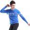 custom round collar high quality hot sell blue biking jersey