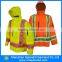 Hi vis reflective safety jacket parka workwear with 3M tape