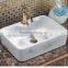 K2-052 Rose flower design square shaped wash basin ceramic                        
                                                                                Supplier's Choice