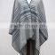 Knit Wool Striped Poncho Shawl Scarf Cape M One Size