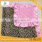 Brown Leopard Light Pink Ruffled Newborn Baby Blankets