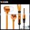 Ecomonic promotional braid earphone with good quality sounds and shoelace style design for Mobile--EO3031B