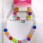 Lovely multicolor beaded necklace bracelet set with little flowers for children