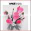 Professional pink hair makeup brushes