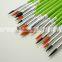 Wholesale Soft Nylon Hair Facial Mask Brush Green Nail Tools Paint Brush Set 25pcs