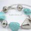 Chunky Natural Turquoise Stone Beads Bracelet Smooth Funk CCB Beaded Bracelet For 2016 Fashion Jewelry