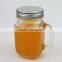 16oz Clear Glass Mason Jar with Silver Lid and Straws
