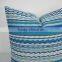 Custom plain throw sofa car decorative pillow with blue geometric print