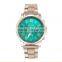stylish color dial rose gold alloy geneva watch for women stainless steel wrist watch