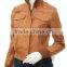 Ladies Leather Jackets & Four Pockets Style With Collar and Rib