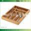 BH003 Bamboo Expandable Drawer Organizer,Bamboo Utensil Drawer Organizer Tray