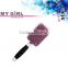 MY GIRL plastic bristle hair brush resin crystal paddle hair brush wholesale professional mens plastic hair brushes