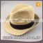 Promotional Foldable Straw Hat Men Women Fedora Cap Trilby Straw Black Band Jazz Hats