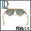 Hot Sell Polarized Natural Wood Framed Flat Top Sunglasses