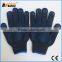 BSSAFETY factory price 2016 wholesale double PVC dotted cotton knitted hand job gloves