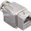 RJ-45 180-Degree Category 6A Shielded Die-Cast Keystone Jack with Cable Holder (8P8C Connector)