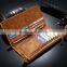 Floveme Genuine Leather Hand Bag Pouch Purse For iPhone7 plus Quality Multi-function case Dual zipper Luxury delux handloop