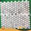 Calcutta gold brickbond 48x98 MM subway white tile ON MESH