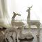 Plain white modern set of 4 ceramic milu deer for home decoration