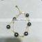 AAA 7.5-8mm black Japanese Akoya pearl with gold chain bracelet