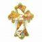 Religious wooden MDF resin bird and leaf print tableware hanging unique wall crosses