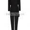 Ladies Fashion Black Long Sleeve Chiffon Jumpsuit with belt