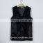 2016 latest design European style fashion long faux fur vest for woman