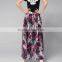 New arrival fashion summer floral print ladies chiffon culotte pants